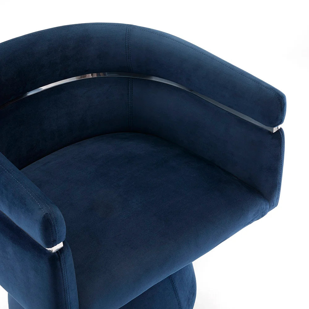 Modern Charcoal Velvet Swivel Accent Chair