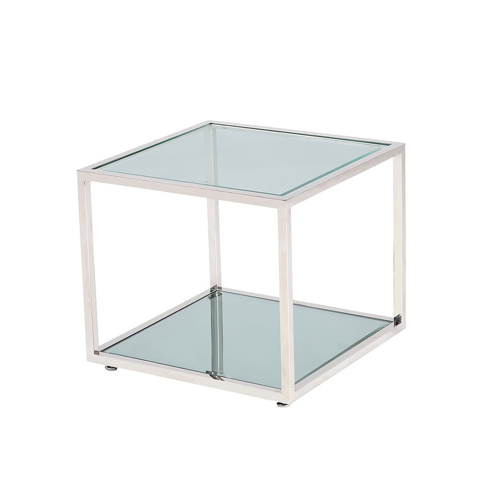 Product Title: Elegant Caspian Glass End Table