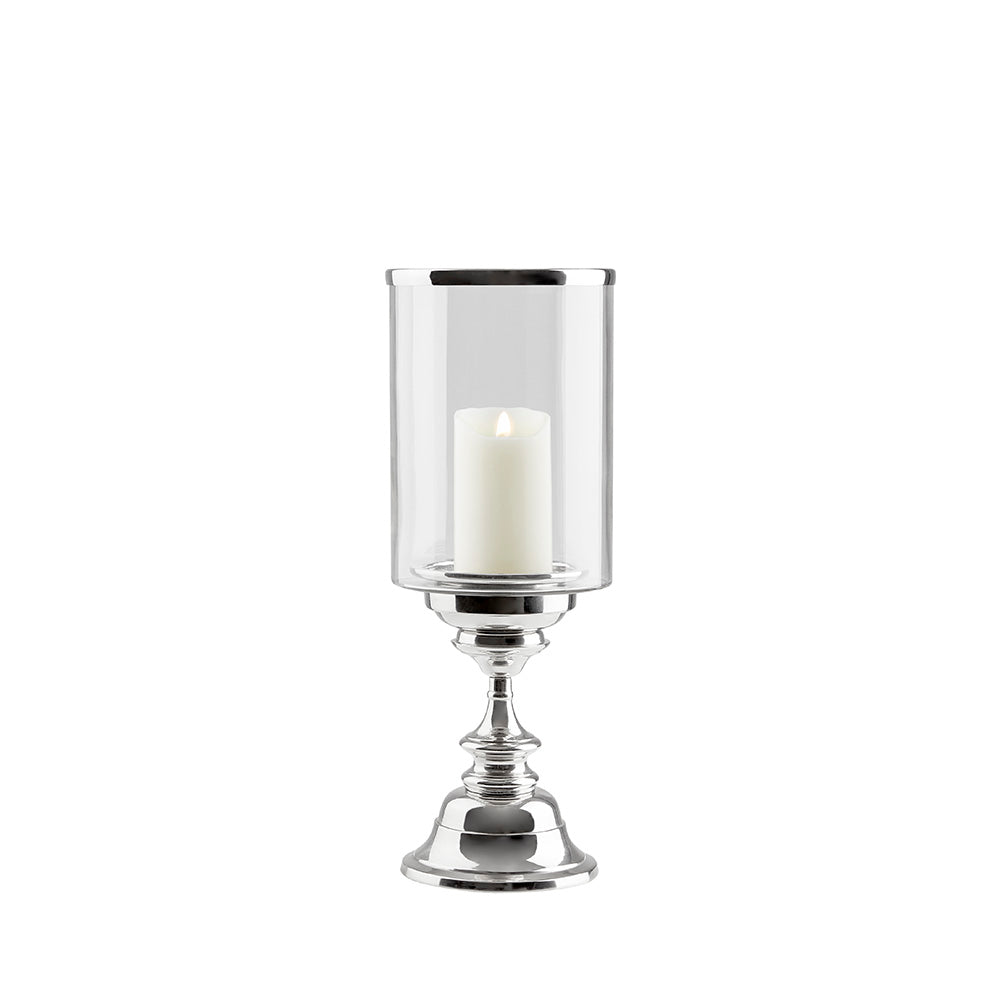 Sleek Allure Silver Candle Holder Duo