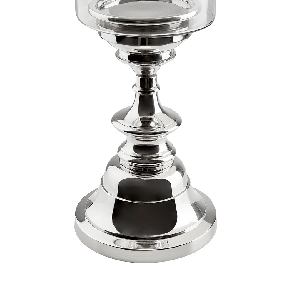 Sleek Allure Silver Candle Holder Duo