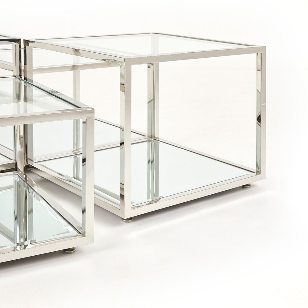 Elegant Multi-Level Silver Coffee Table