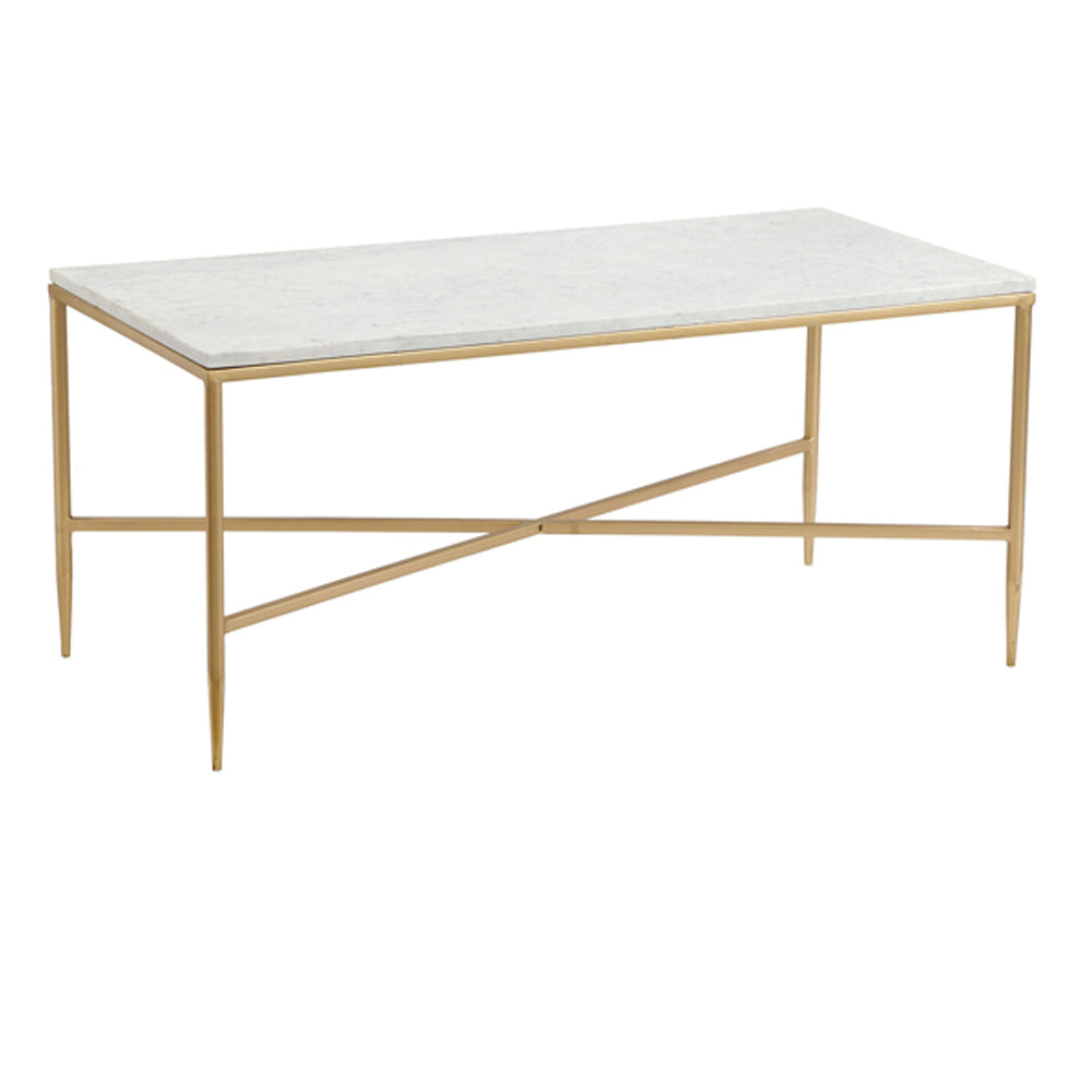 Elegant Herbert Marble Coffee Table with Gold Frame