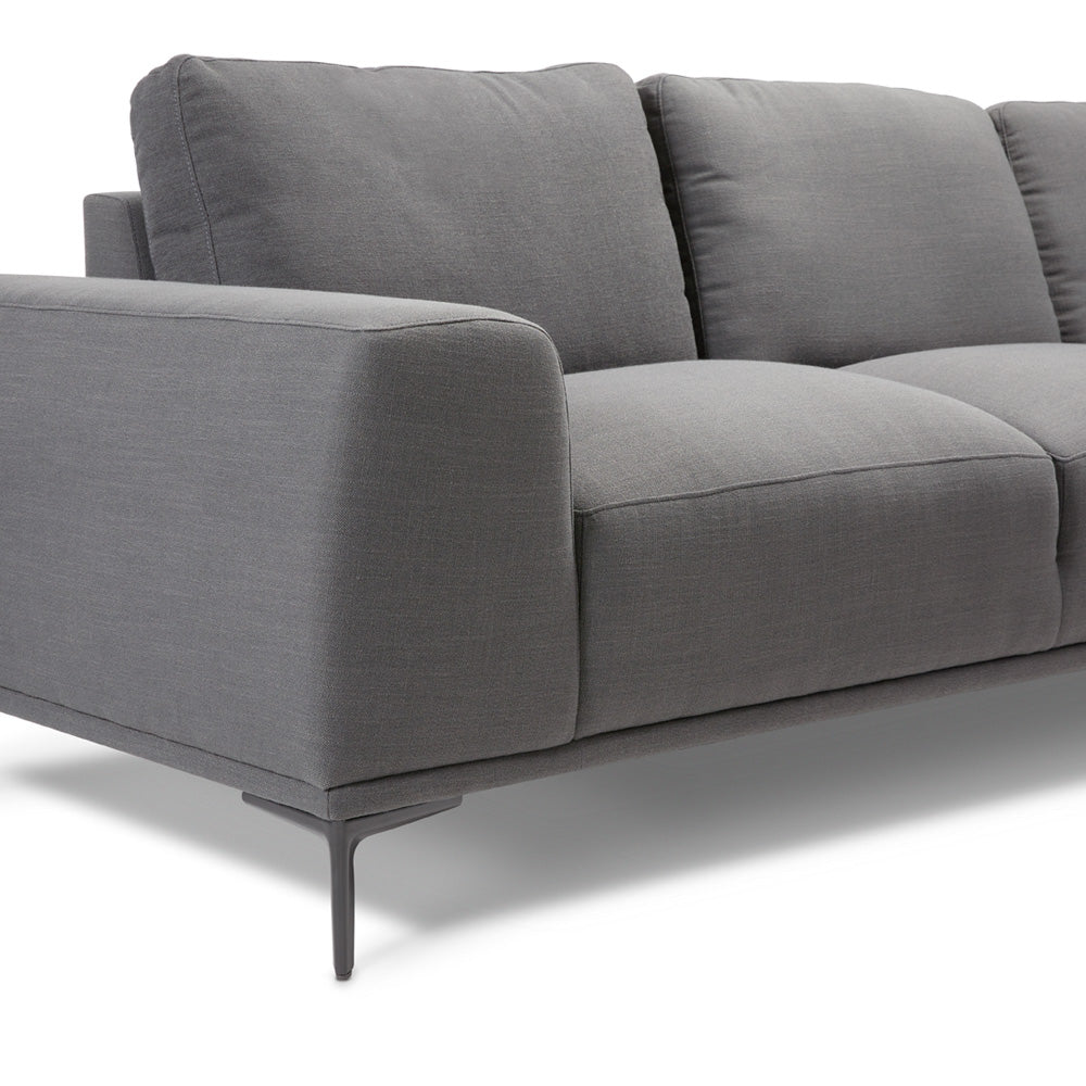 Luxurious Light Grey Linen Sectional Sofa