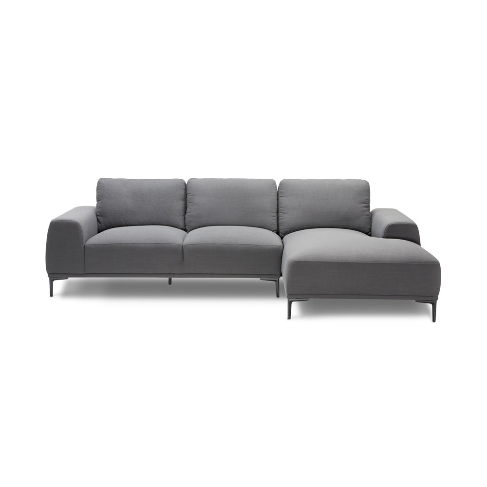 Luxurious Light Grey Linen Sectional Sofa