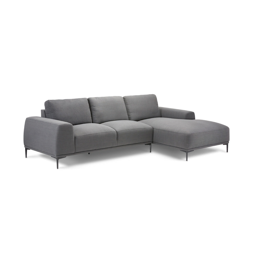 Luxurious Light Grey Linen Sectional Sofa