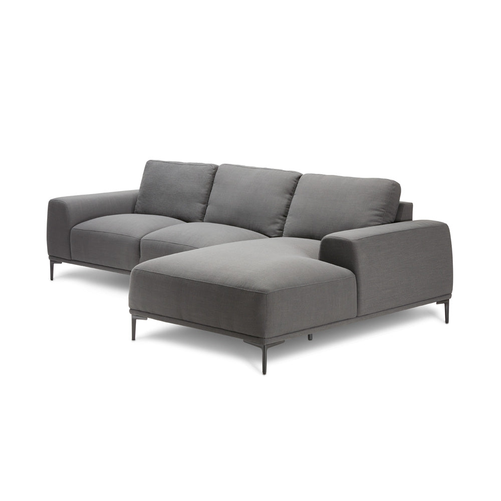 Luxurious Light Grey Linen Sectional Sofa