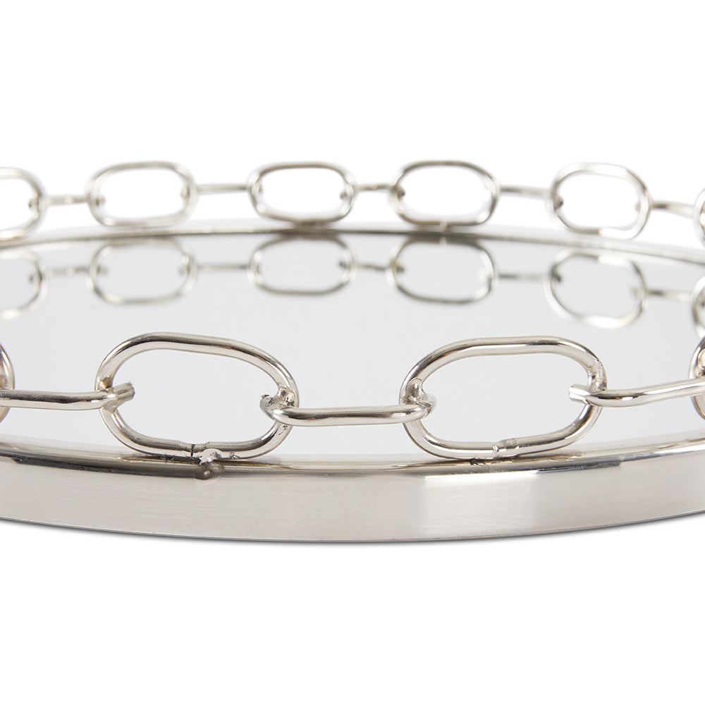 Silver Serenity Chain-Link Decorative Tray