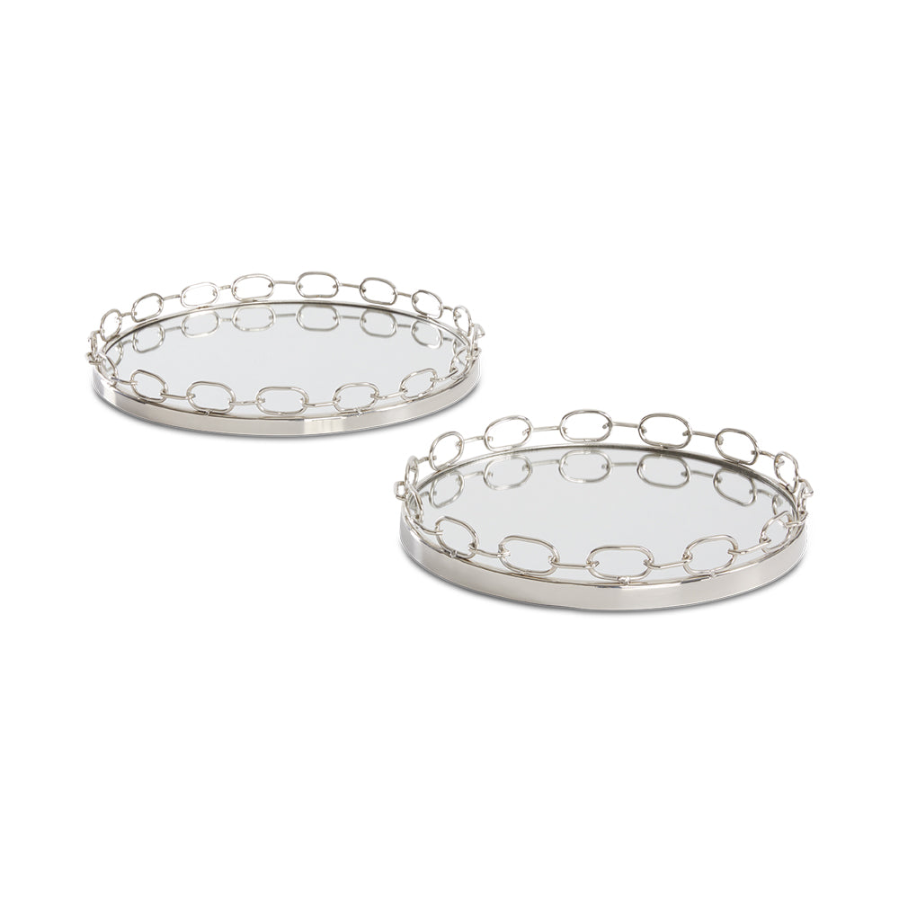 Silver Serenity Chain-Link Decorative Tray