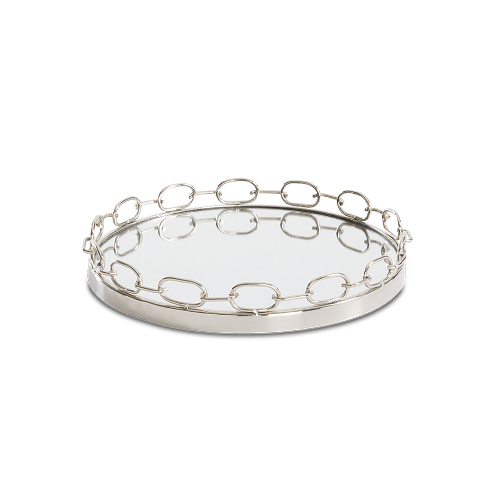 Silver Serenity Chain-Link Decorative Tray