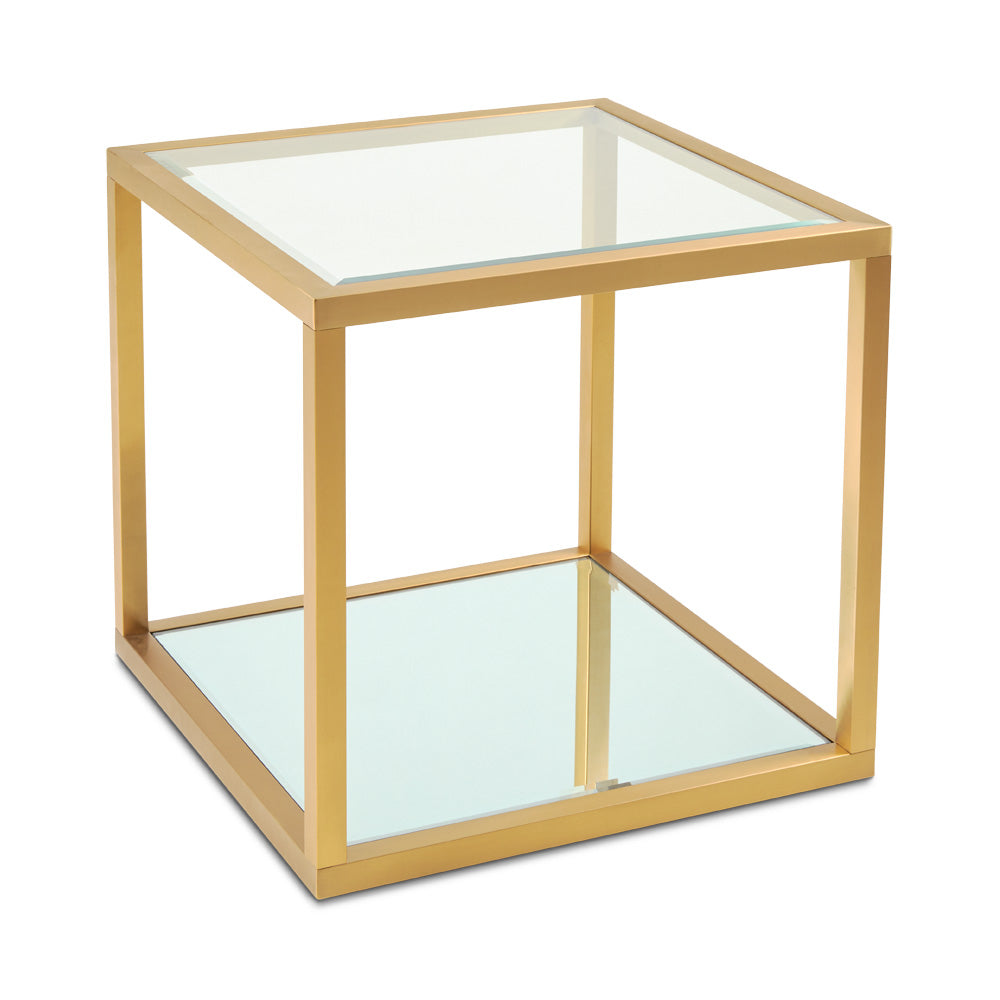 Product Title: Elegant Caspian Glass End Table