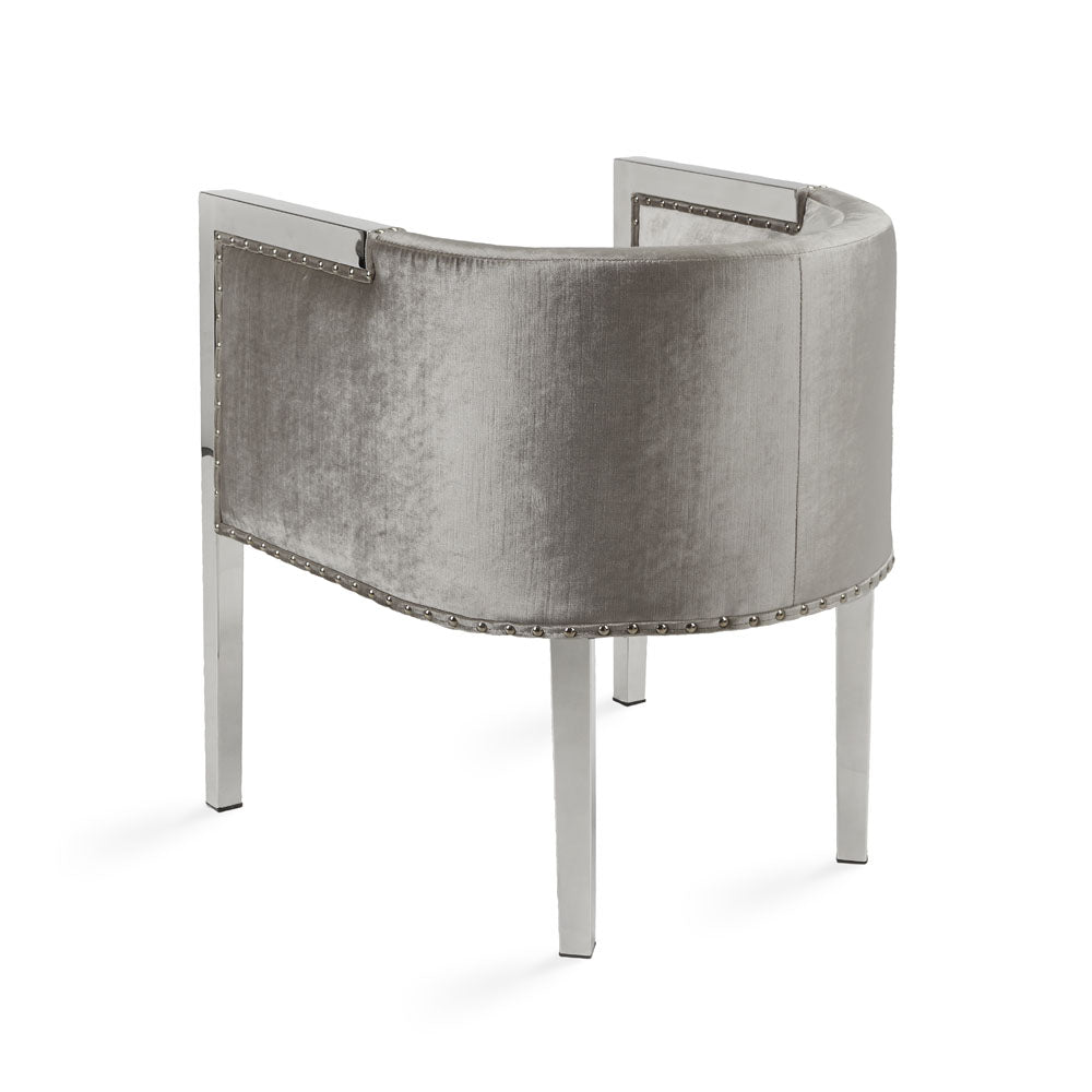 Luxurious  Velvet and Stainless Steel Accent Chair