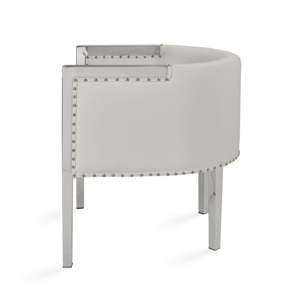 Luxurious  Velvet and Stainless Steel Accent Chair