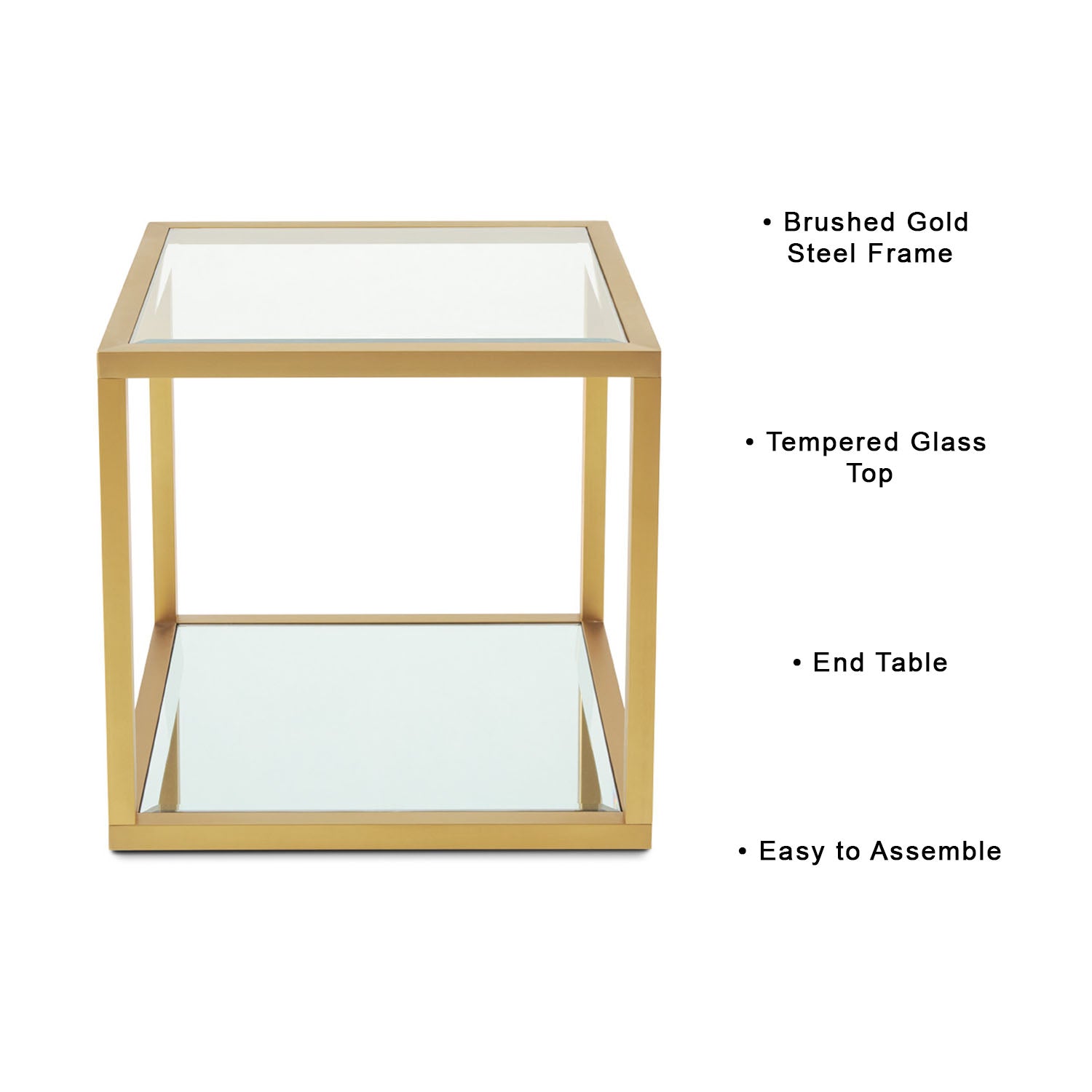 Product Title: Elegant Caspian Glass End Table