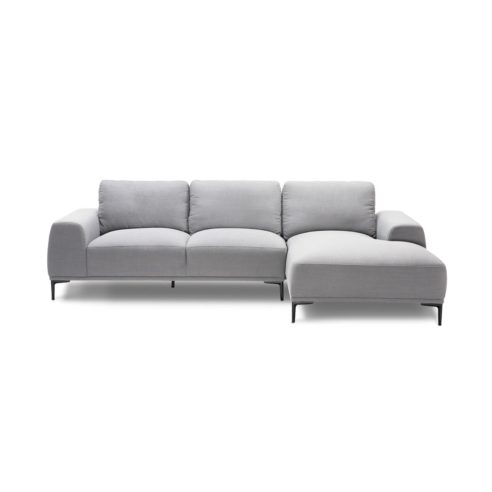 Luxurious Light Grey Linen Sectional Sofa