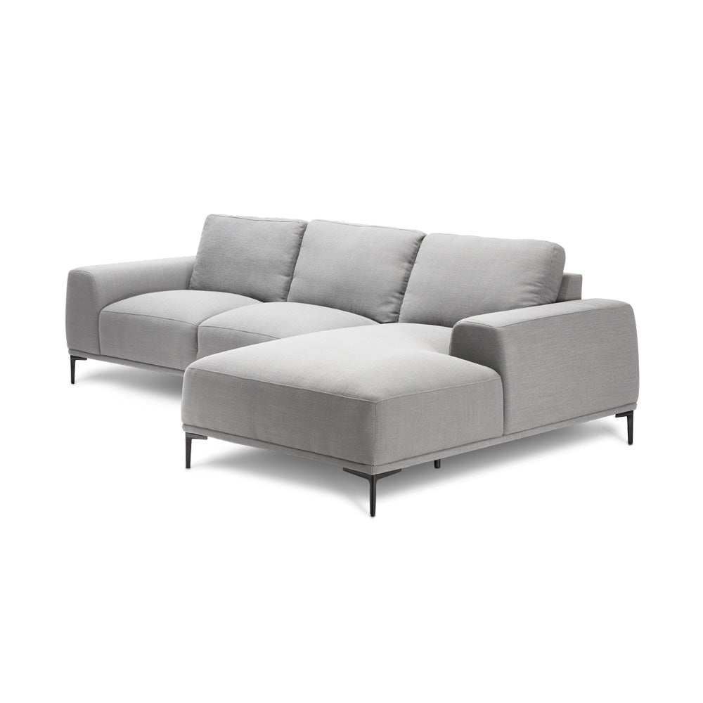 Luxurious Light Grey Linen Sectional Sofa