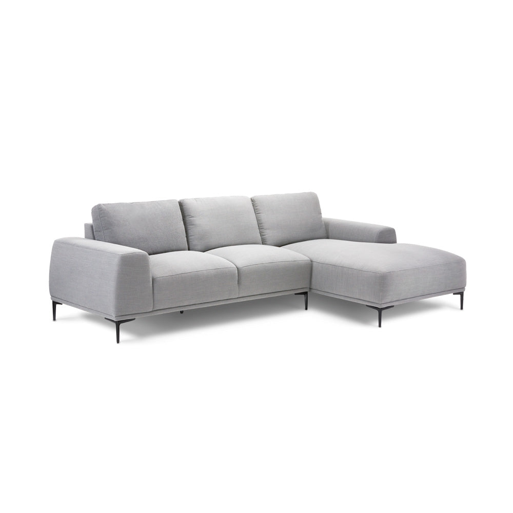 Luxurious Light Grey Linen Sectional Sofa