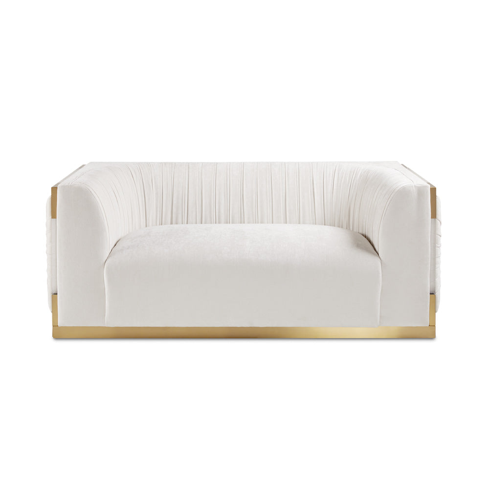 Vanilla Bliss Gold-Framed Loveseat