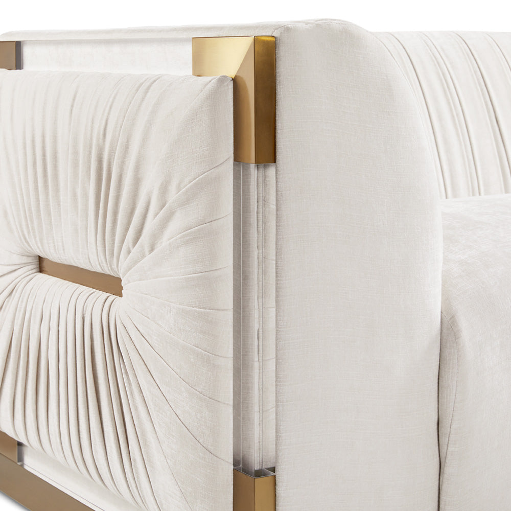 Vanilla Bliss Gold-Framed Loveseat