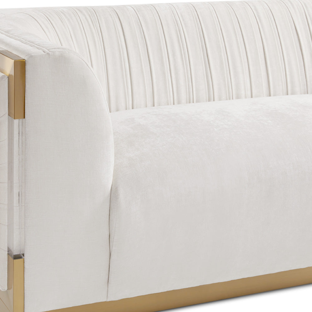 Vanilla Bliss Gold-Framed Loveseat