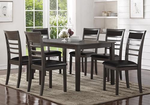 Contemporary 7-Piece Wood Dining Set with Sleek Finish