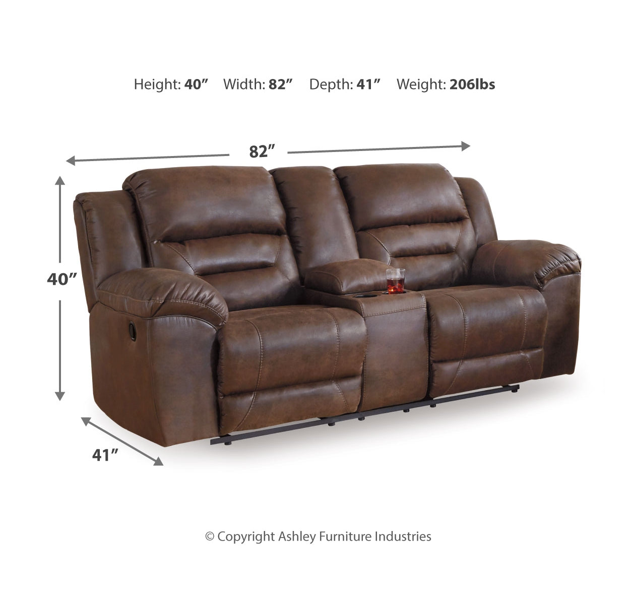 Stoneland Reclining Loveseat with Console