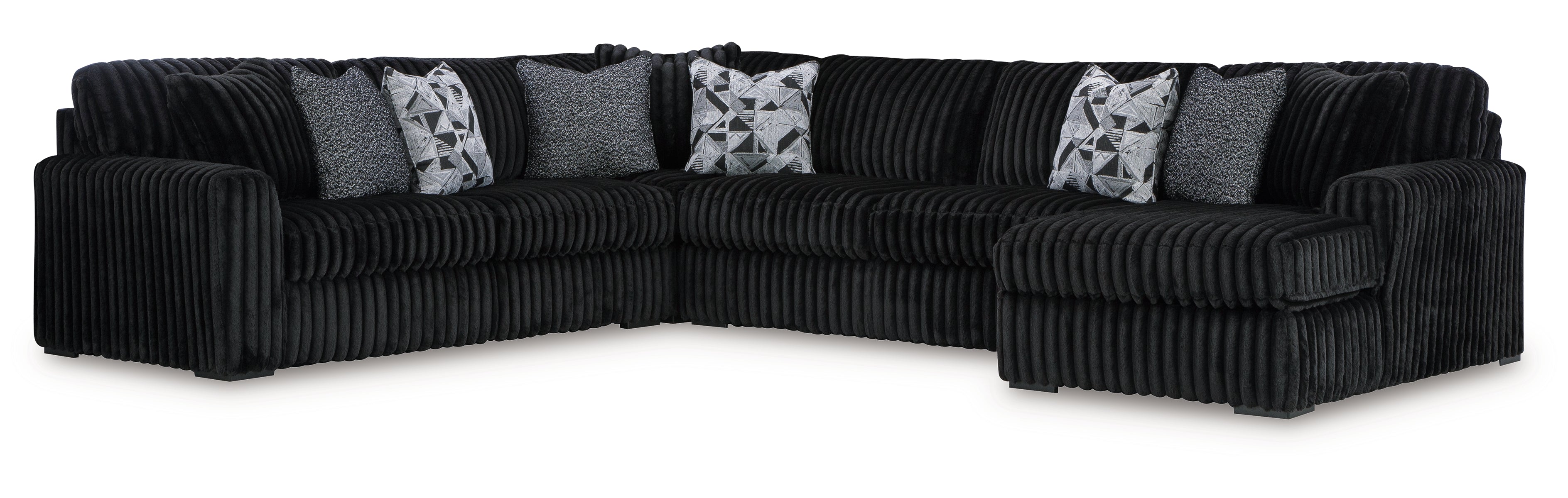 Midnight-Madness 4-Piece Sectional with Chaise