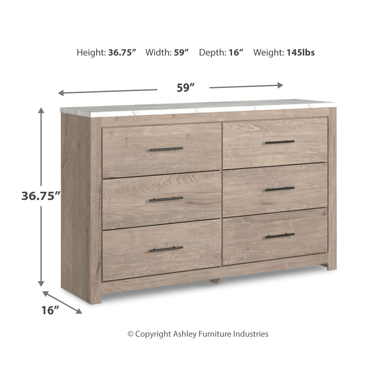 Senniberg Queen Panel Bed with Dresser and 2 Nightstands