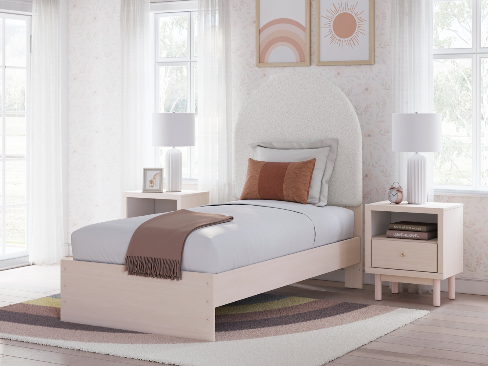 Wistenpine Twin Panel Bed with Dresser and Nightstand