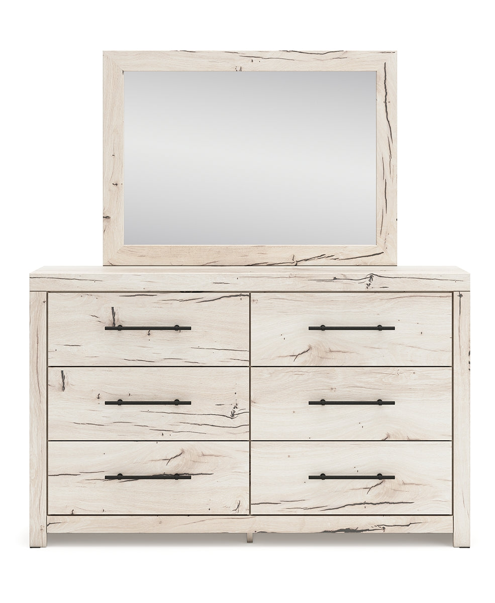 Lawroy King Panel Storage Bed with Mirrored Dresser