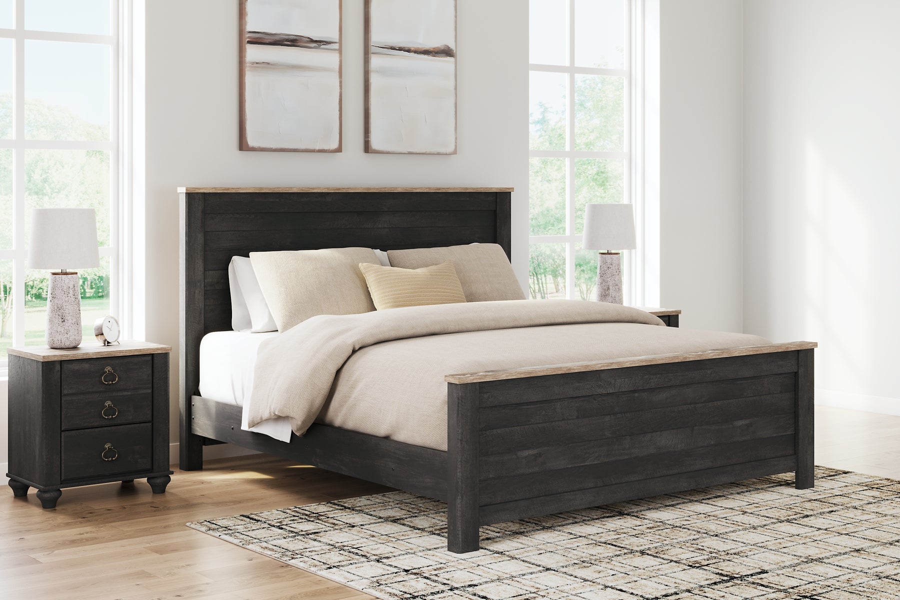 Nanforth King Panel Bed with Dresser