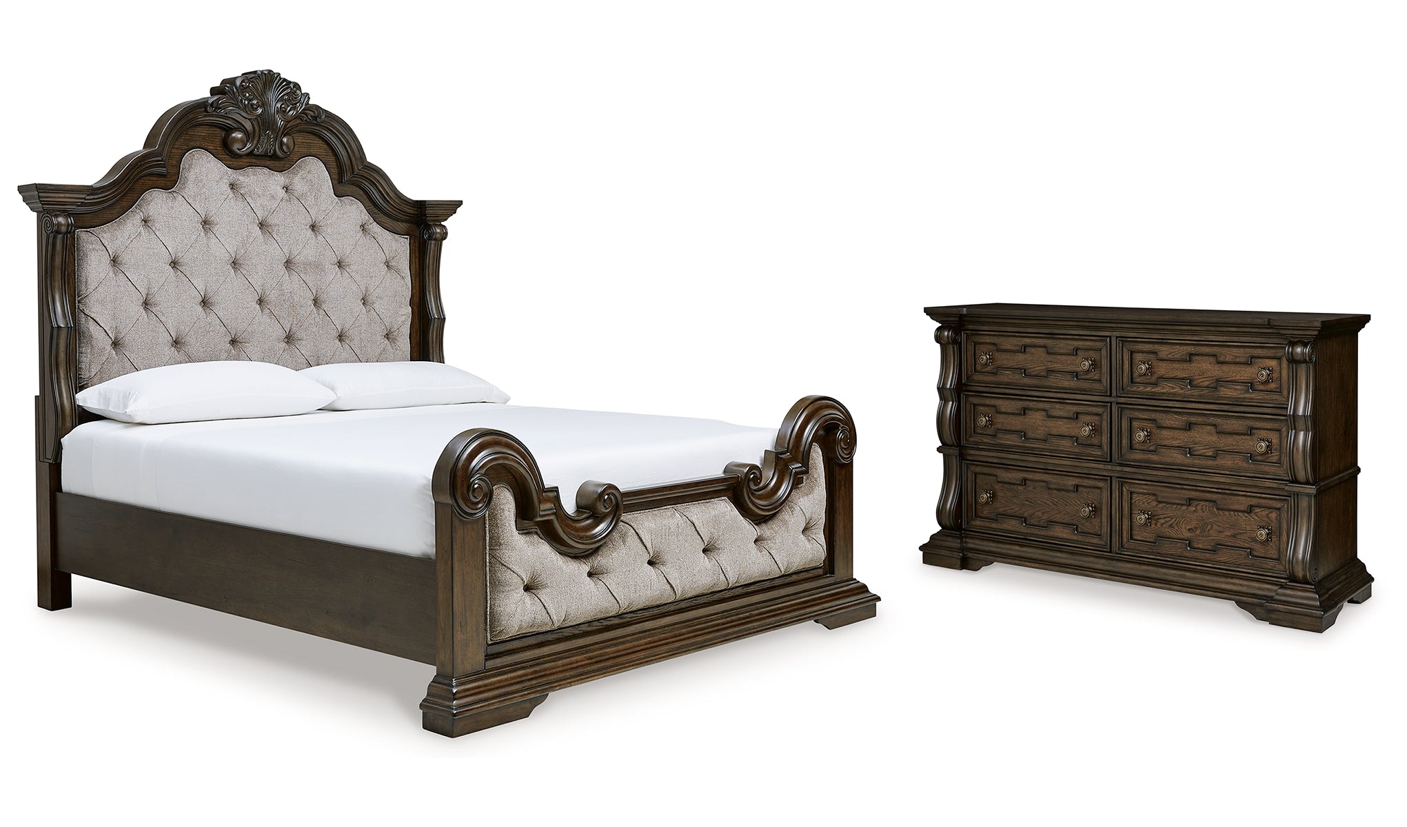 Maylee Queen Upholstered Bed with Dresser