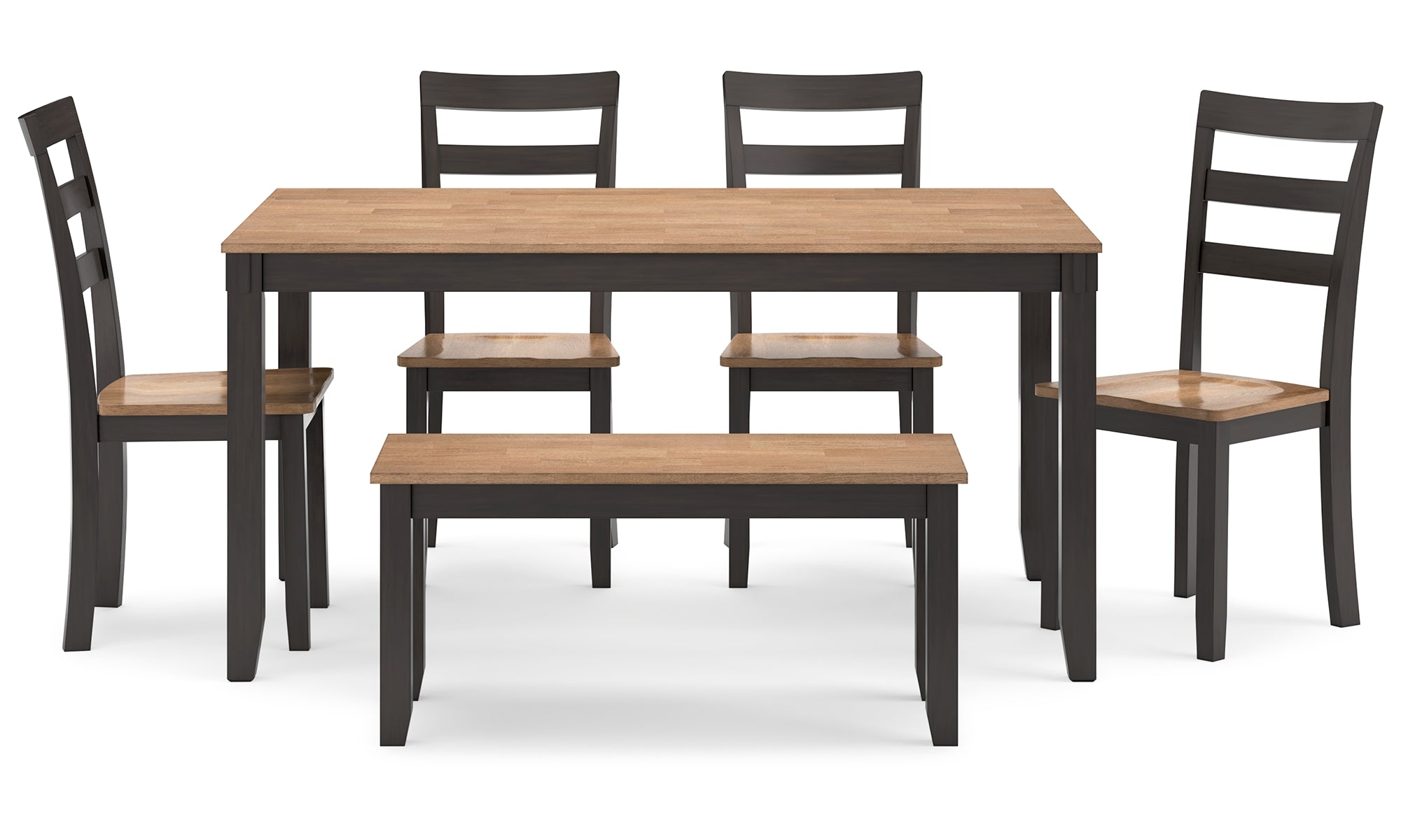 Gesthaven Dining Table with 4 Chairs and Bench (Set of 6)