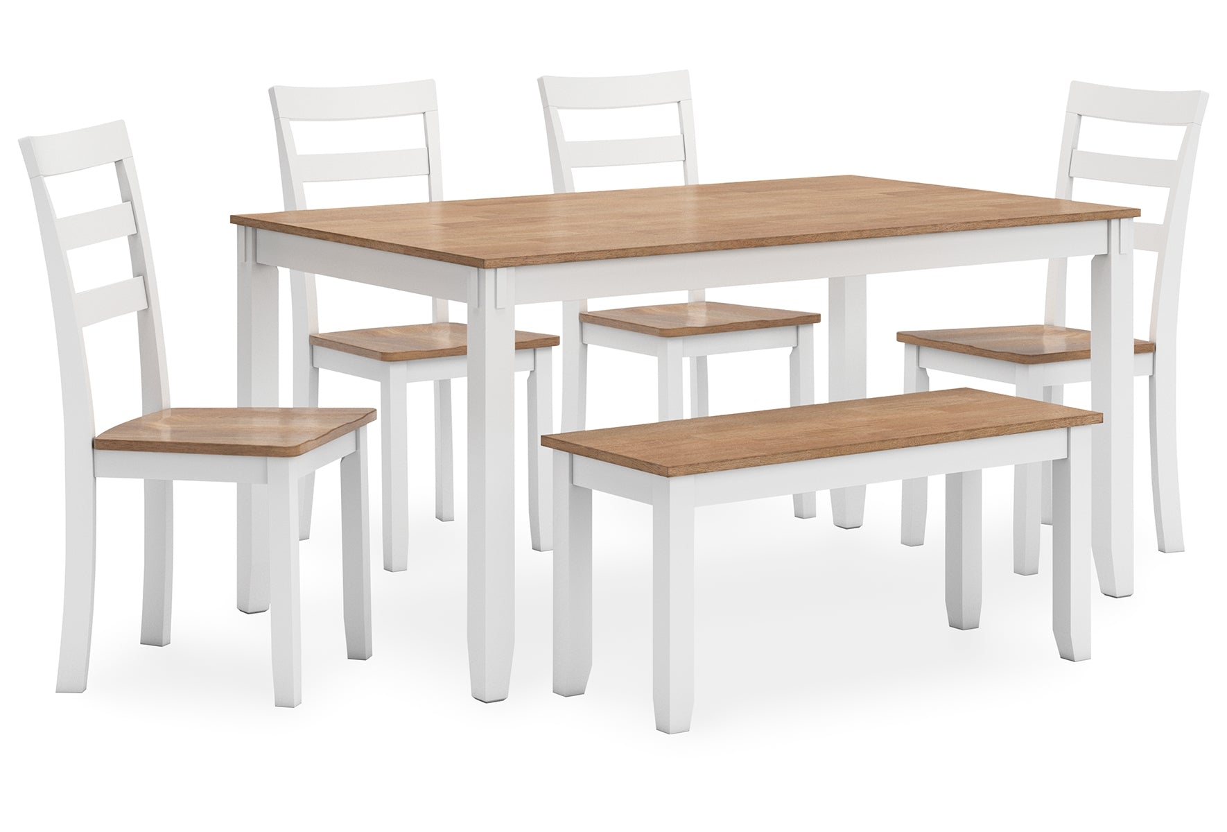 Gesthaven Dining Table with 4 Chairs and Bench (Set of 6)