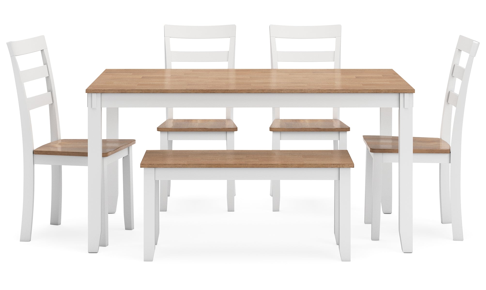 Gesthaven Dining Table with 4 Chairs and Bench (Set of 6)