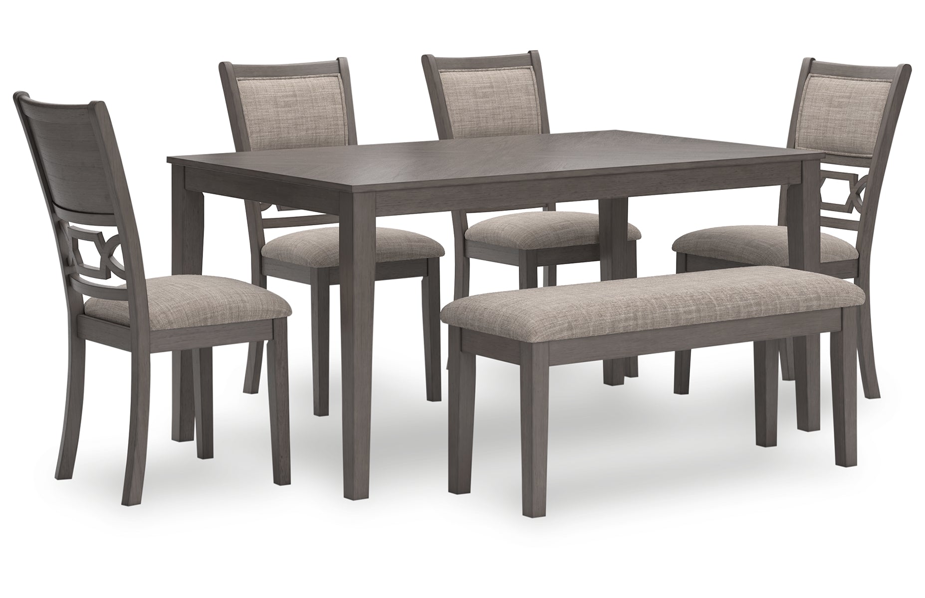 Wrenning Dining Table and 4 Chairs and Bench (Set of 6)