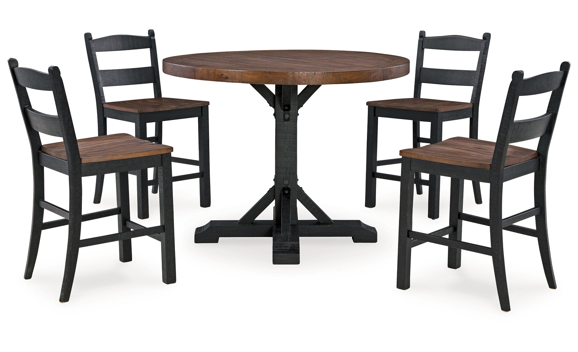 Valebeck Counter Height Dining Table and 4 Barstools with Storage