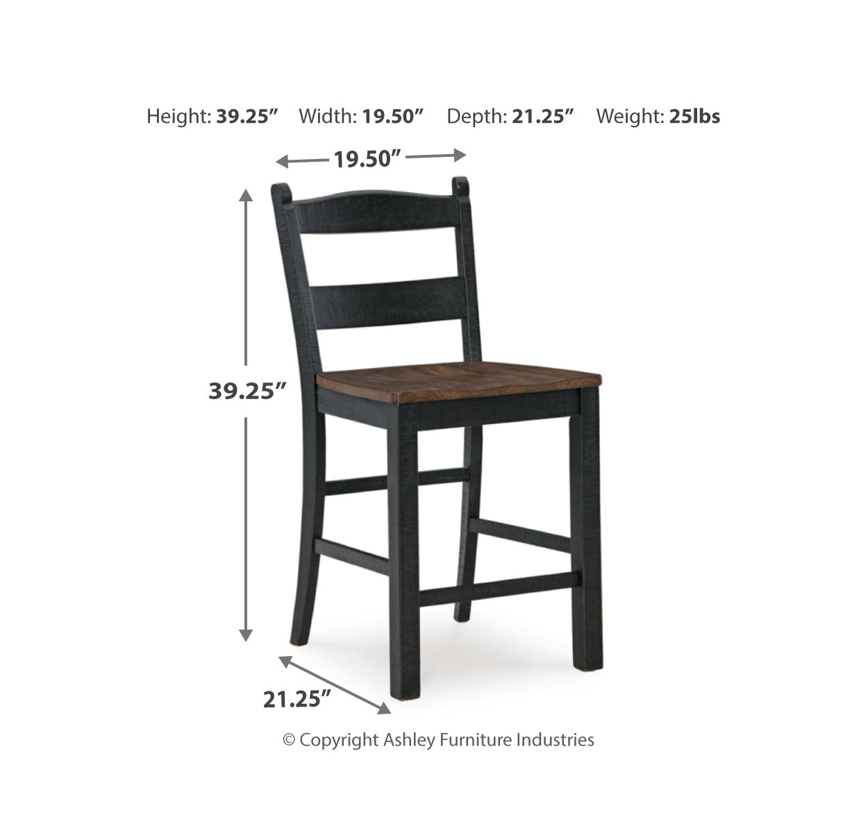 Valebeck Counter Height Dining Table and 4 Barstools with Storage