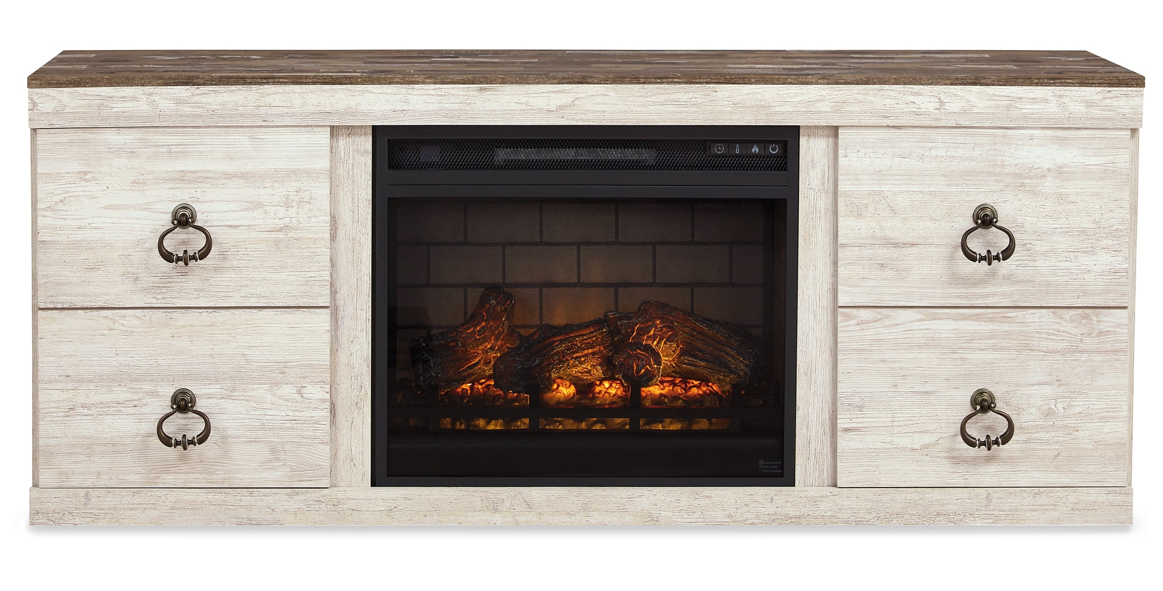 Willowton 4-Piece Entertainment Center with Electric Fireplace