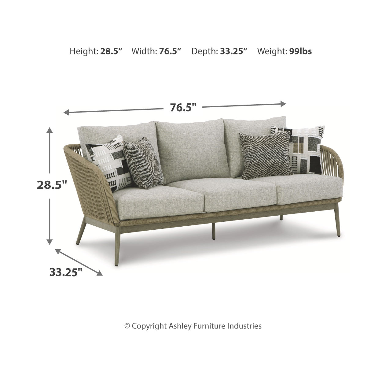 Swiss Valley Outdoor Sofa with 2 Lounge Chairs