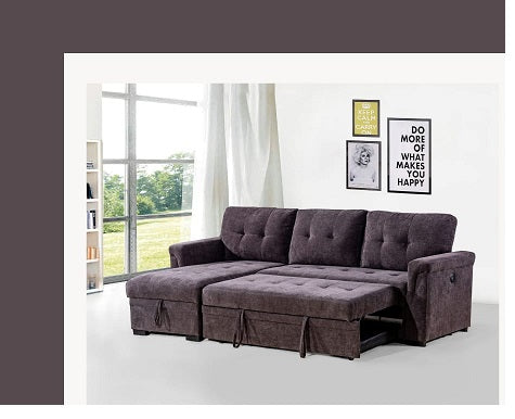 Versatile Plush Sectional Sleeper Sofa in Rich Chocolate