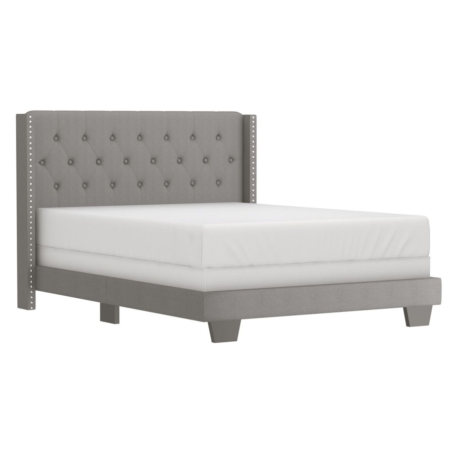 GUNNER 60" QUEEN BED IN LIGHT GREY