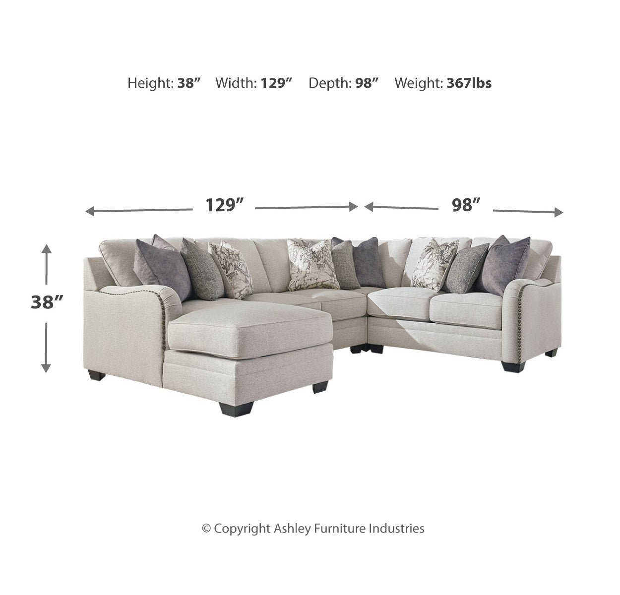 Dellara 4-Piece Sectional with Ottoman