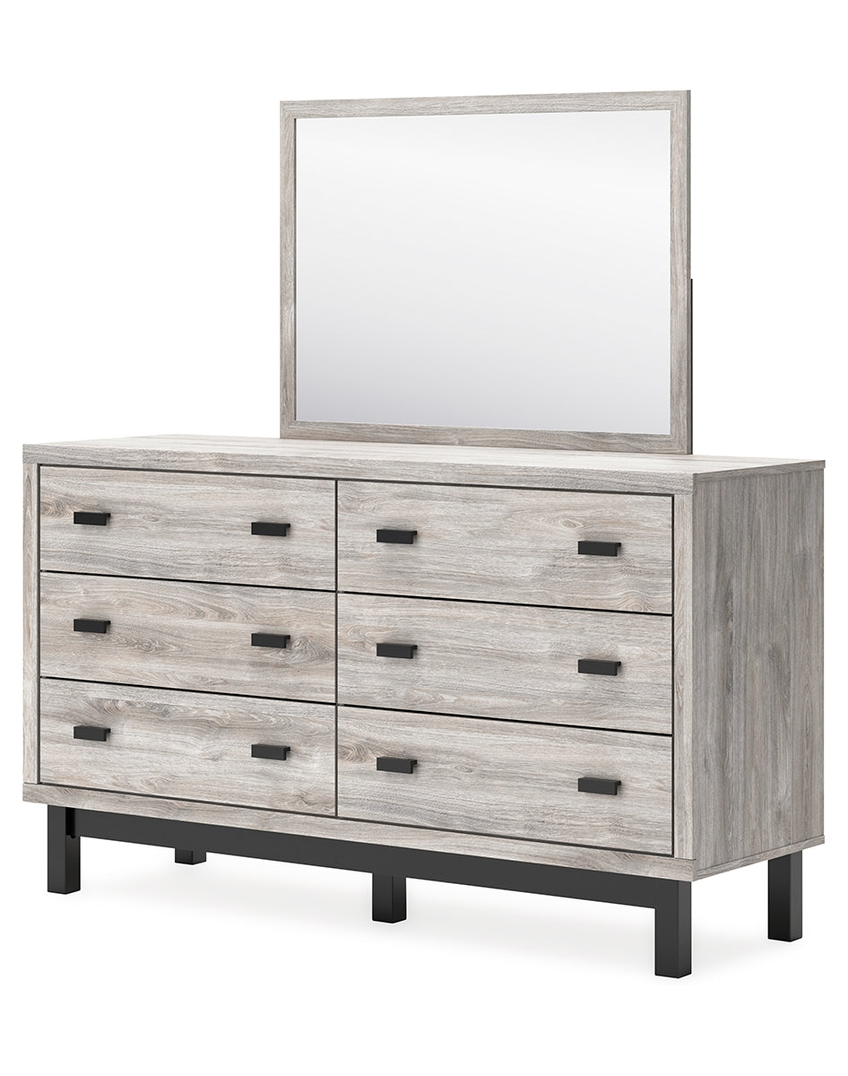 Vessalli Queen Panel Bed with Mirrored Dresser