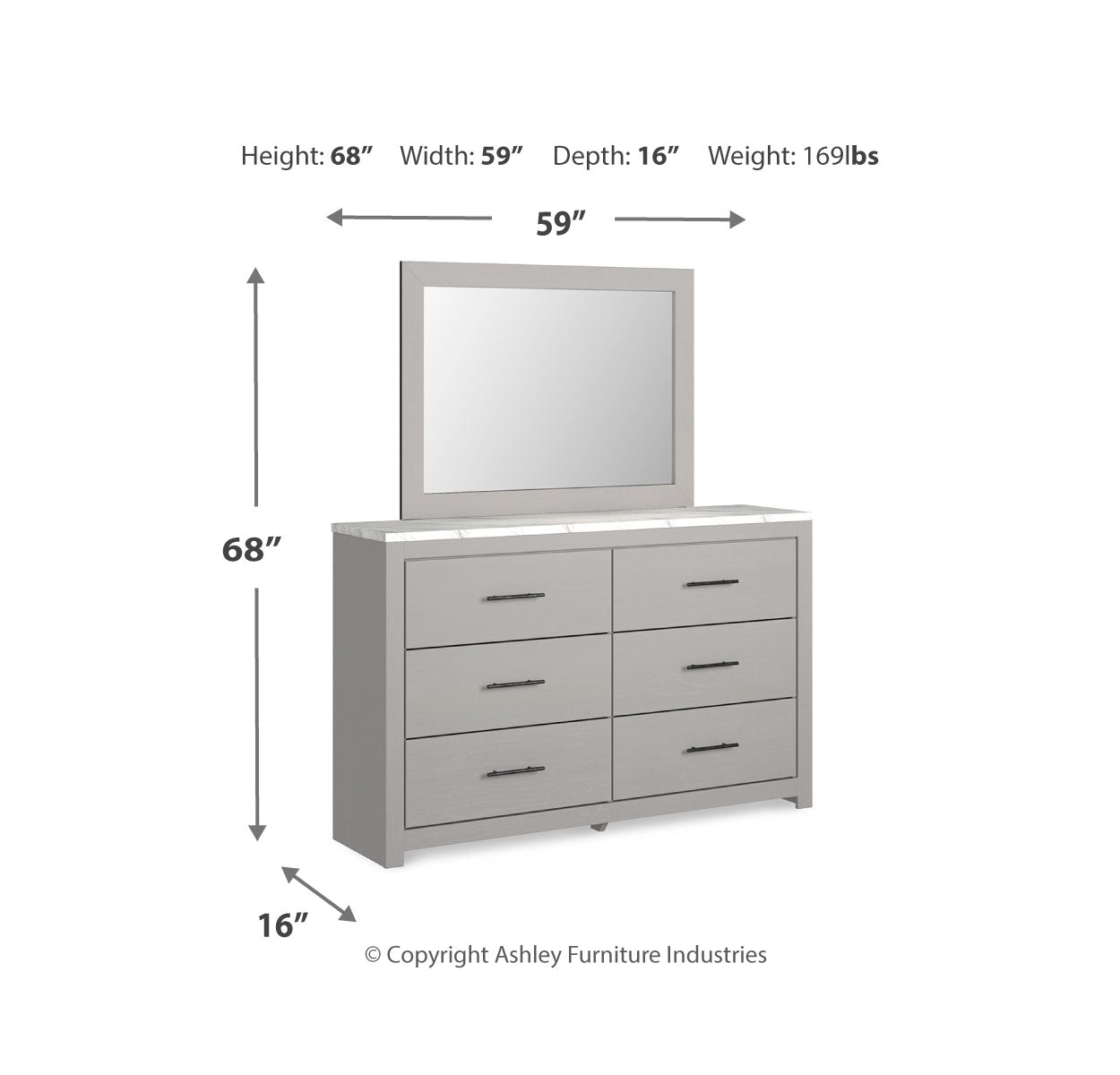 Cottonburg Queen Panel Bed with Mirrored Dresser