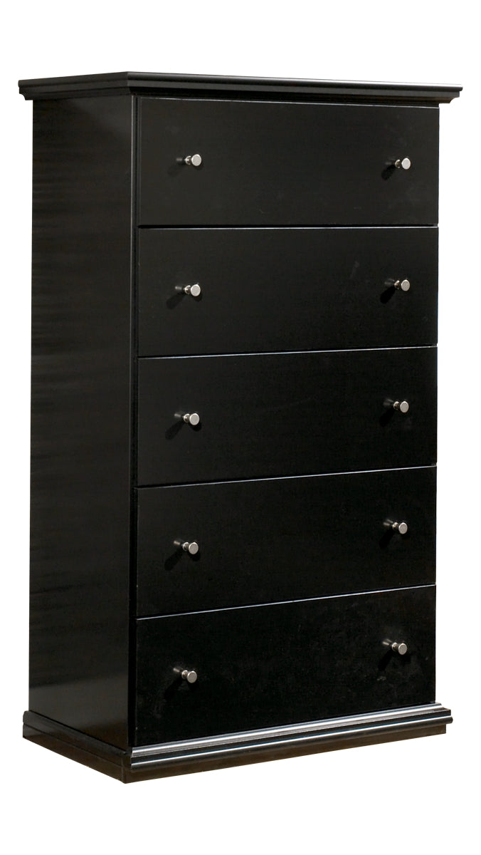 Maribel Twin Panel Bed with Mirrored Dresser, Chest and Nightstand