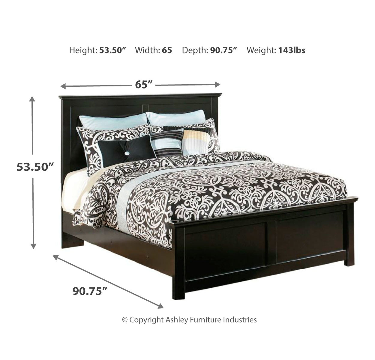 Maribel Queen Panel Bed with Dresser