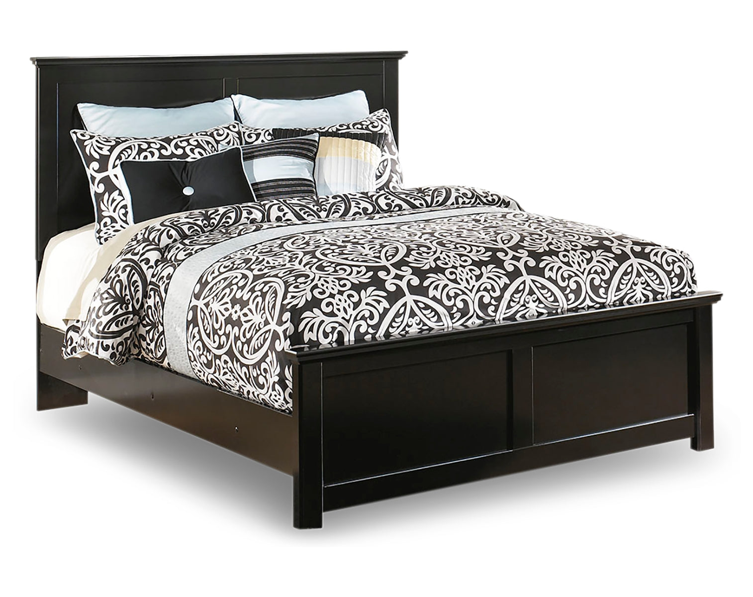 Maribel King Panel Bed with Mirrored Dresser