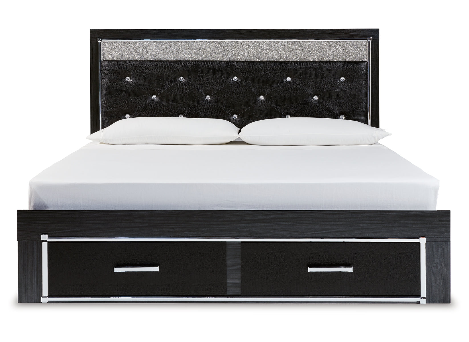 Kaydell King Upholstered Panel Storage Bed with Dresser