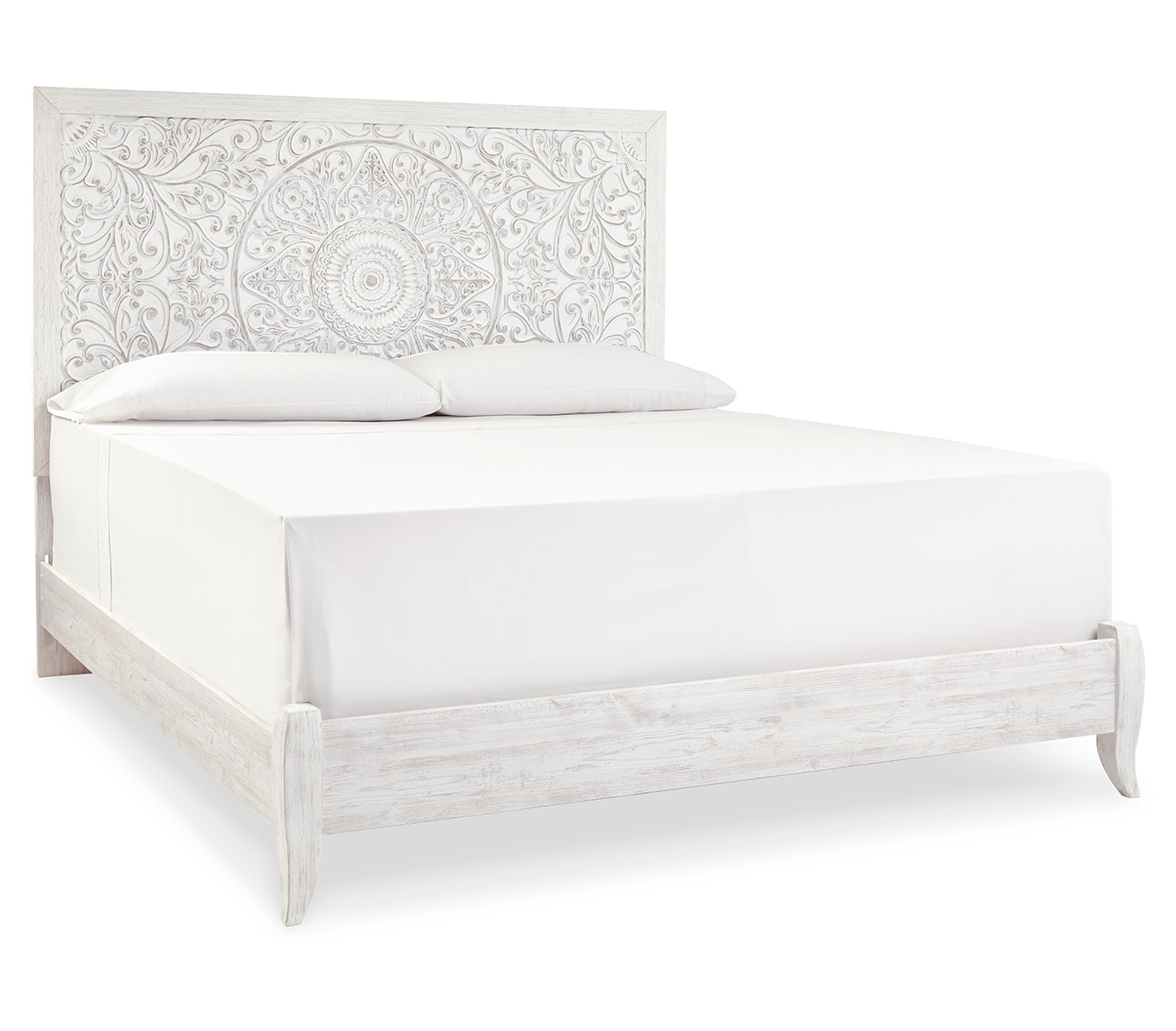 Paxberry King Panel Bed with Mirrored Dresser and Chest