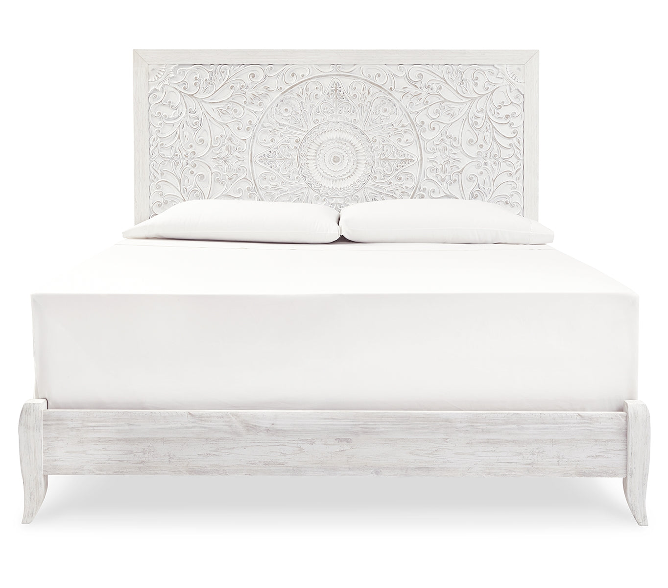 Paxberry King Panel Bed with Mirrored Dresser and Chest